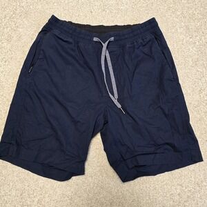 Lululemon Bowline Shorts Men's Sz M 7" Linerless Stretch‎ LM7AAPS Navy Blue